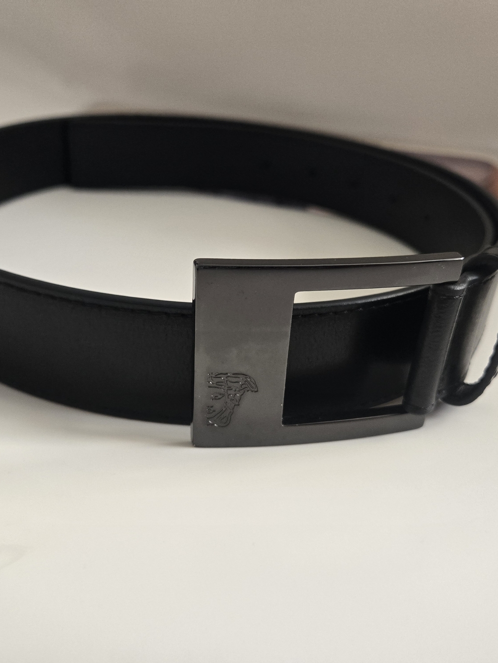Versace Collection Vera Pelle Black Leather Belt 90/105 Size: 36” Used